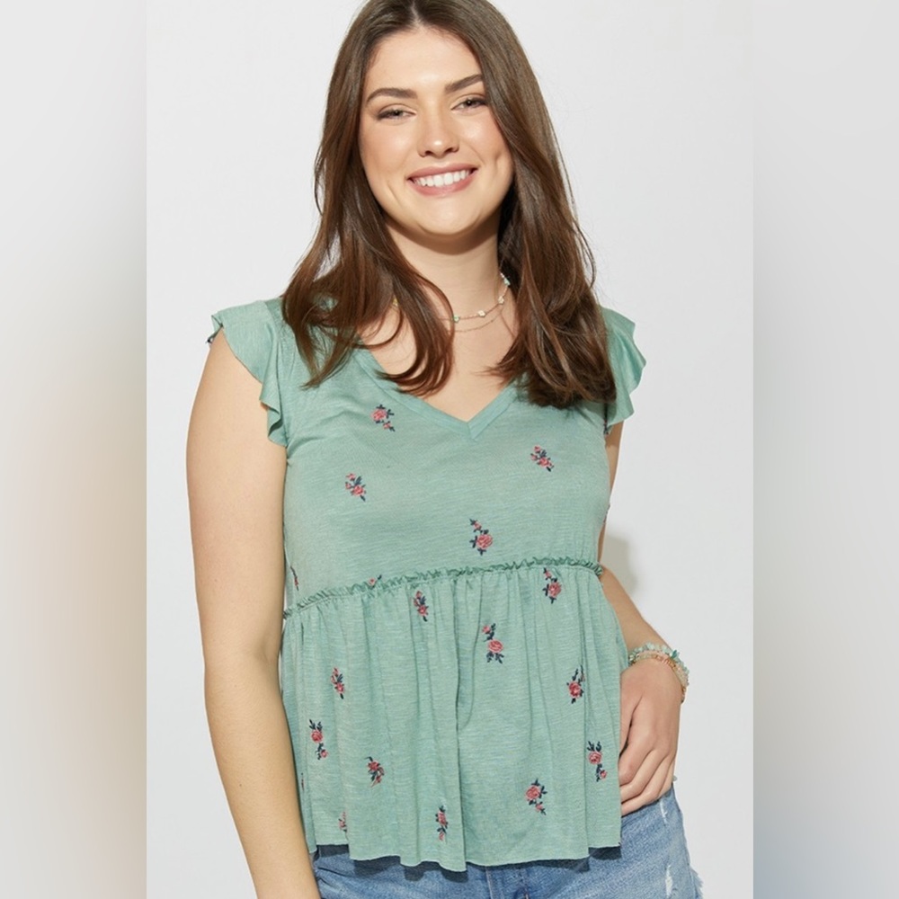 NEW Kallie Embroidered Babydoll Top